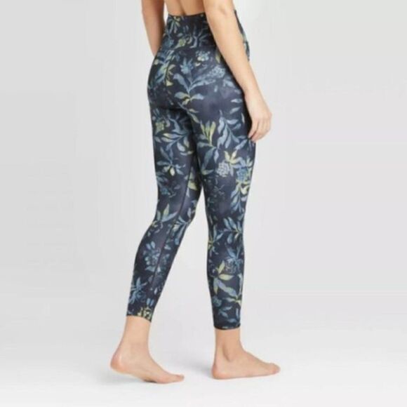 JoyLab Floral High Waisted 7/8 Bungee Leggings Sz Small - Picture 1 of 13